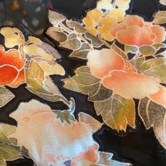 All Saints / Keela Sweat Dress  floral appliqué mesh long sleeve black small S - Picture 4 of 6